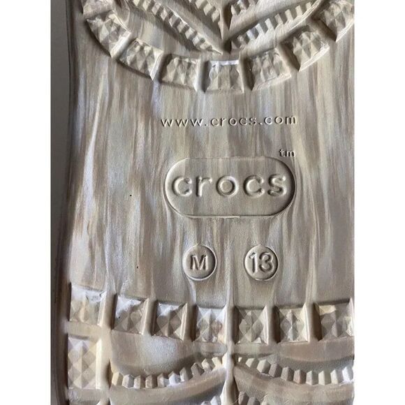 CROCS Classic CRUSH MARBLED Platform CLOG 208265-2Y3 Bone Men’s Sz 13 NEW - Picture 10 of 11